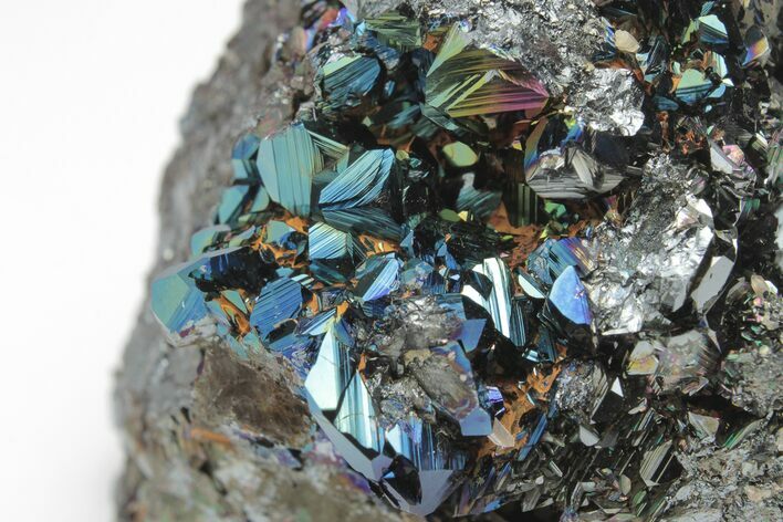 Lustrous, Iridescent Hematite Crystal Cluster - Italy #207083